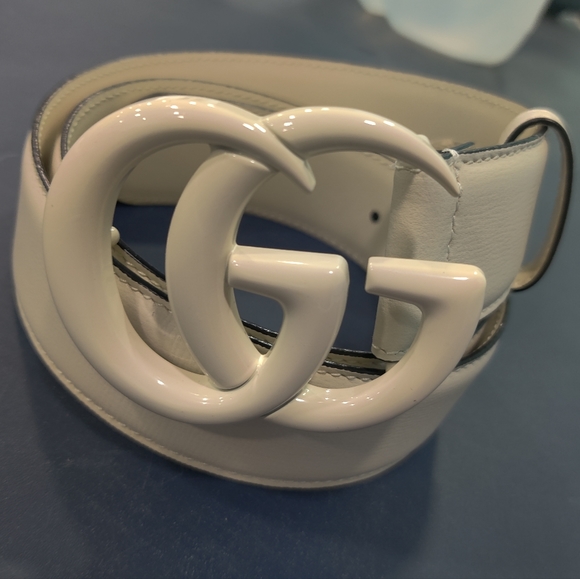 Gucci Accessories - 💎 Authentic all white Gucci marmont wide belt 90cm like new